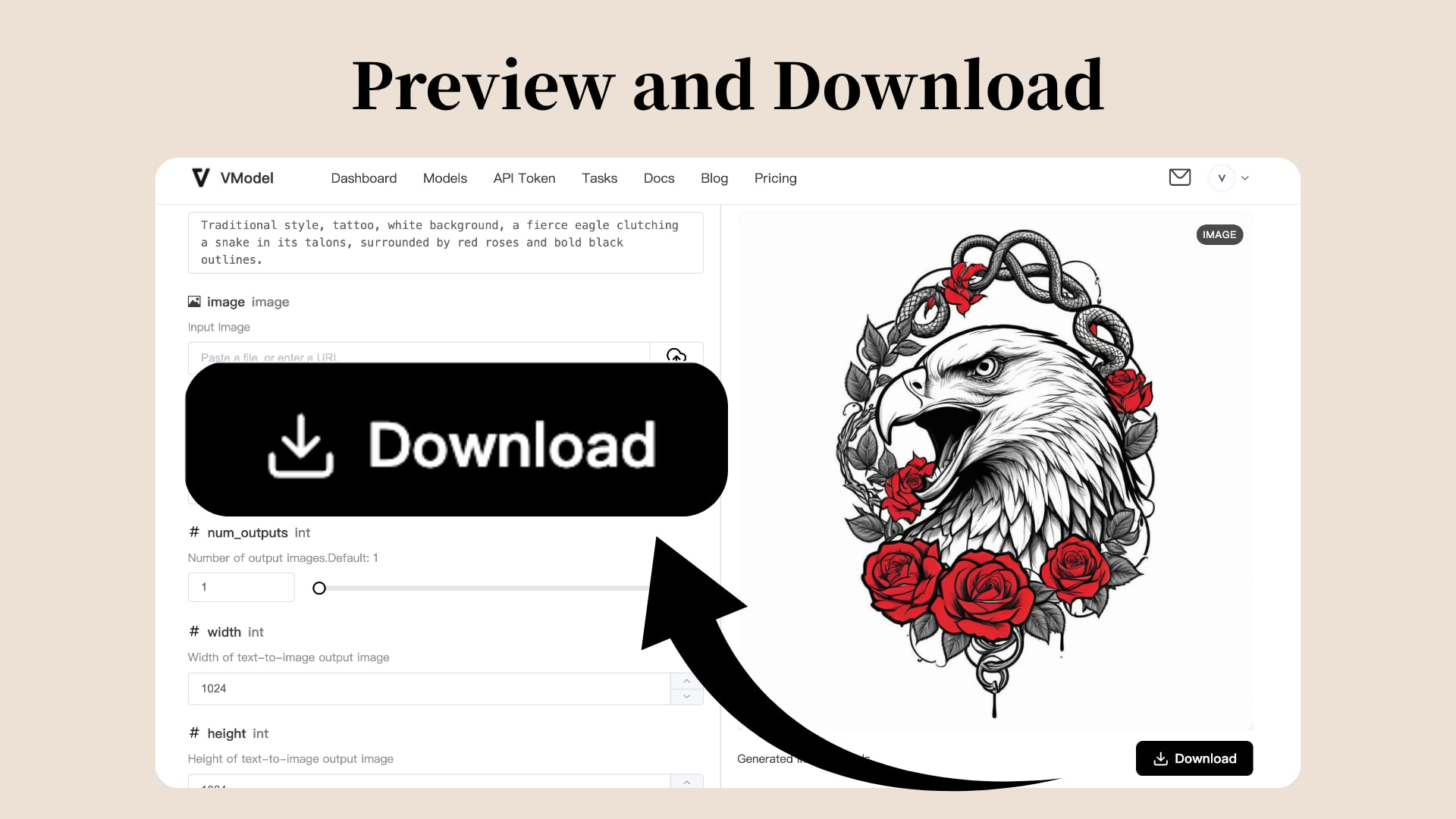 Preview and download the tattoo design