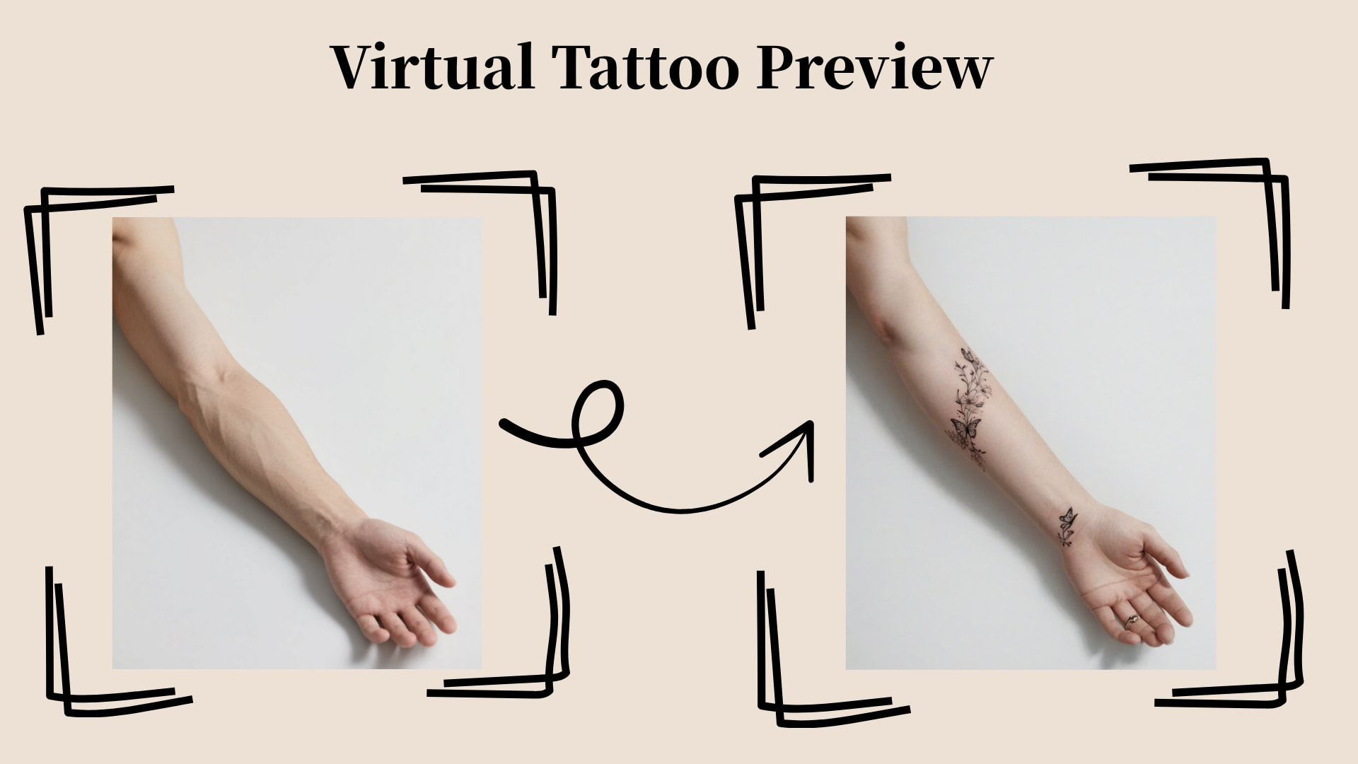 AI virtual tattoo preview on body image
